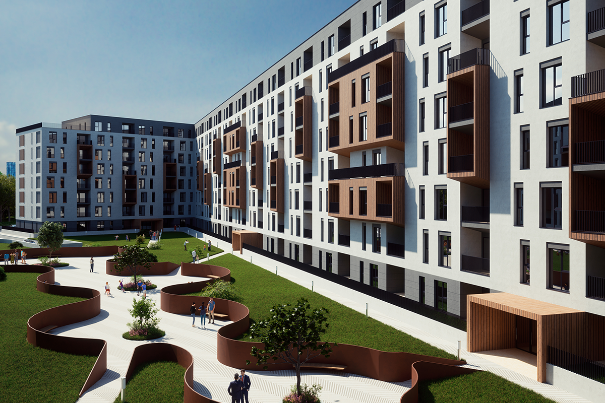 residential architecture, residential compound, modern design, urban architecture, green space design, private park. arhitectura rezidentiala, ansamblu rezidential, design modern, arhitectura urbana, amenajare spatii verzi, parc privat, Sibiu